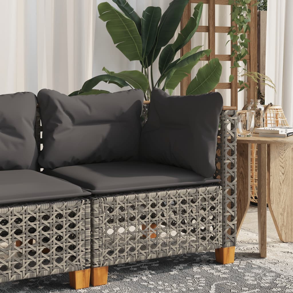 Hjørnemoduler Til Havesofa 2 Stk. Med Hynder Polyrattan Beige