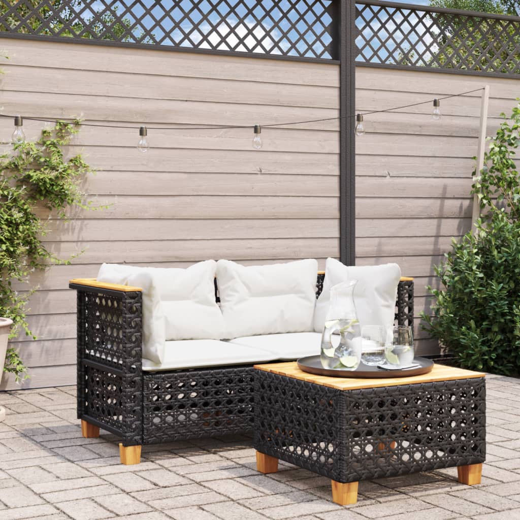 Hjørnemoduler Til Havesofa 2 Stk. Med Hynder Polyrattan Beige