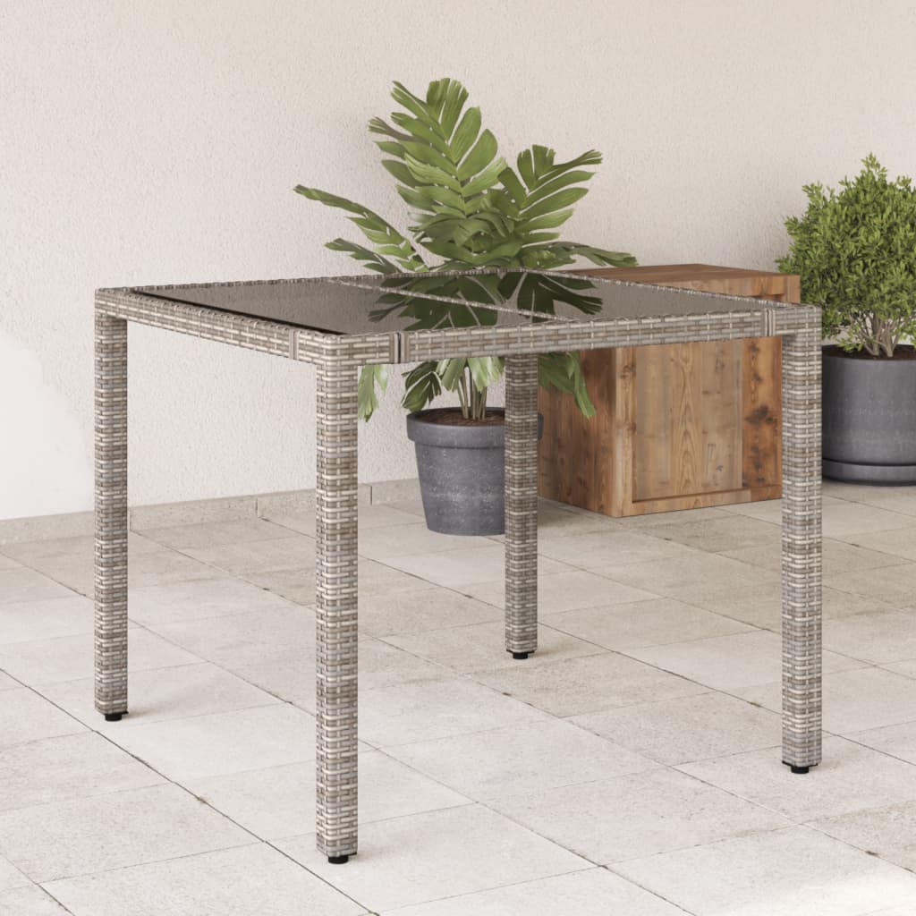 Havebord Med Top Polyrattan Grå