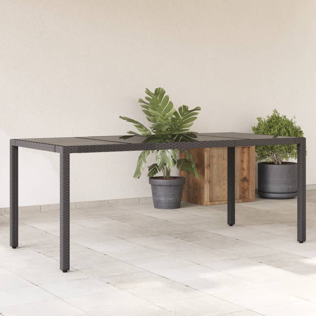 Havebord Med Træbordplade Polyrattan Og Sort