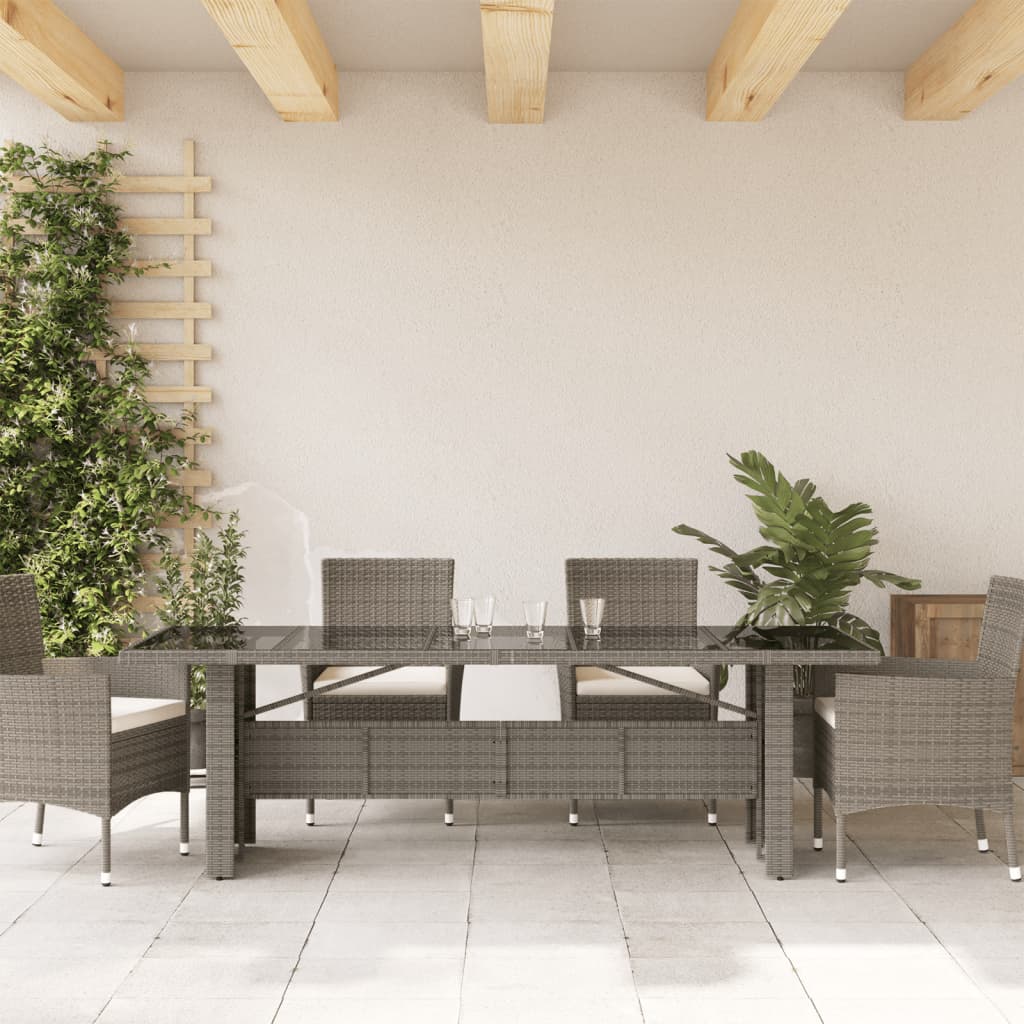 Havebord Med Top Polyrattan Grå