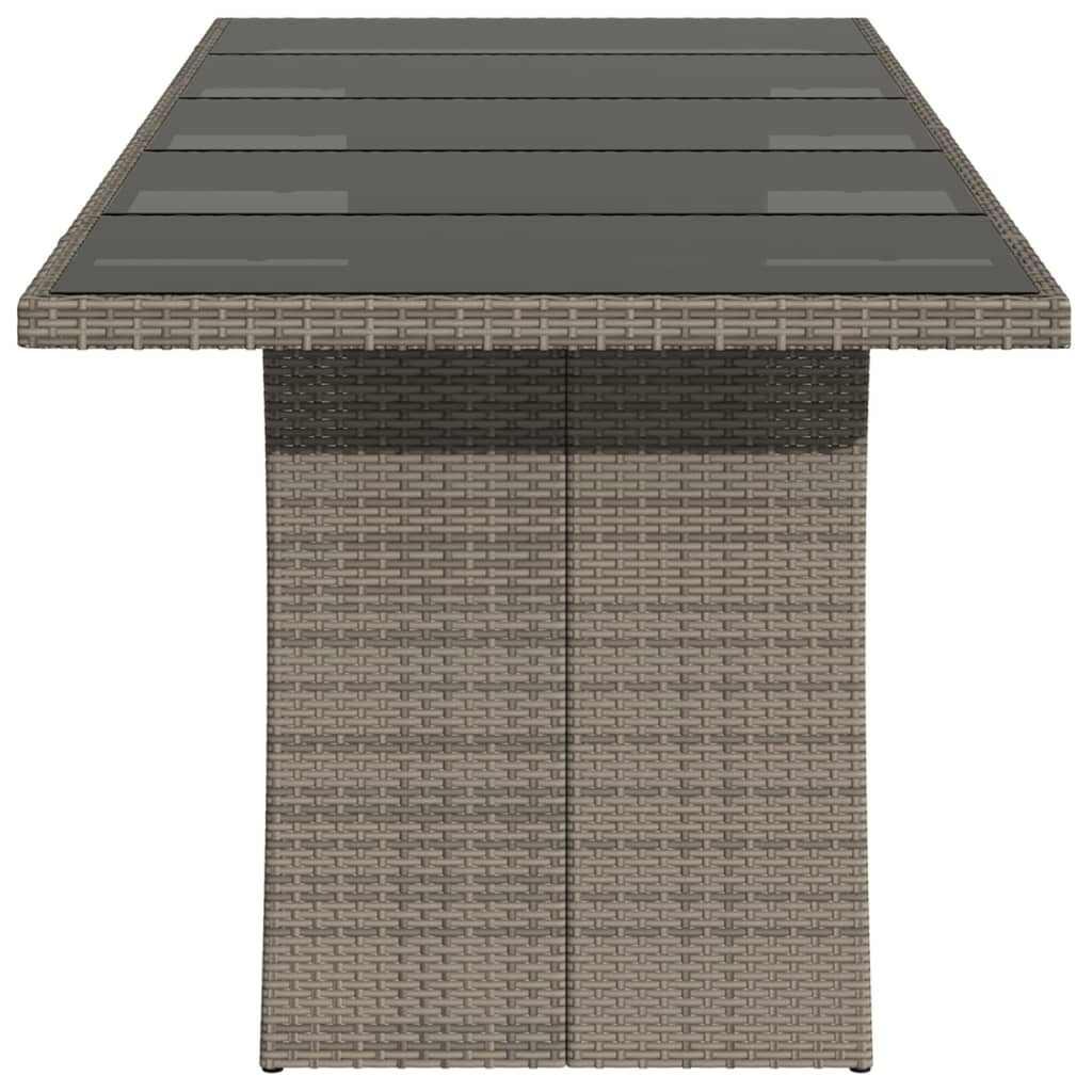 Havebord Med Top Polyrattan Grå