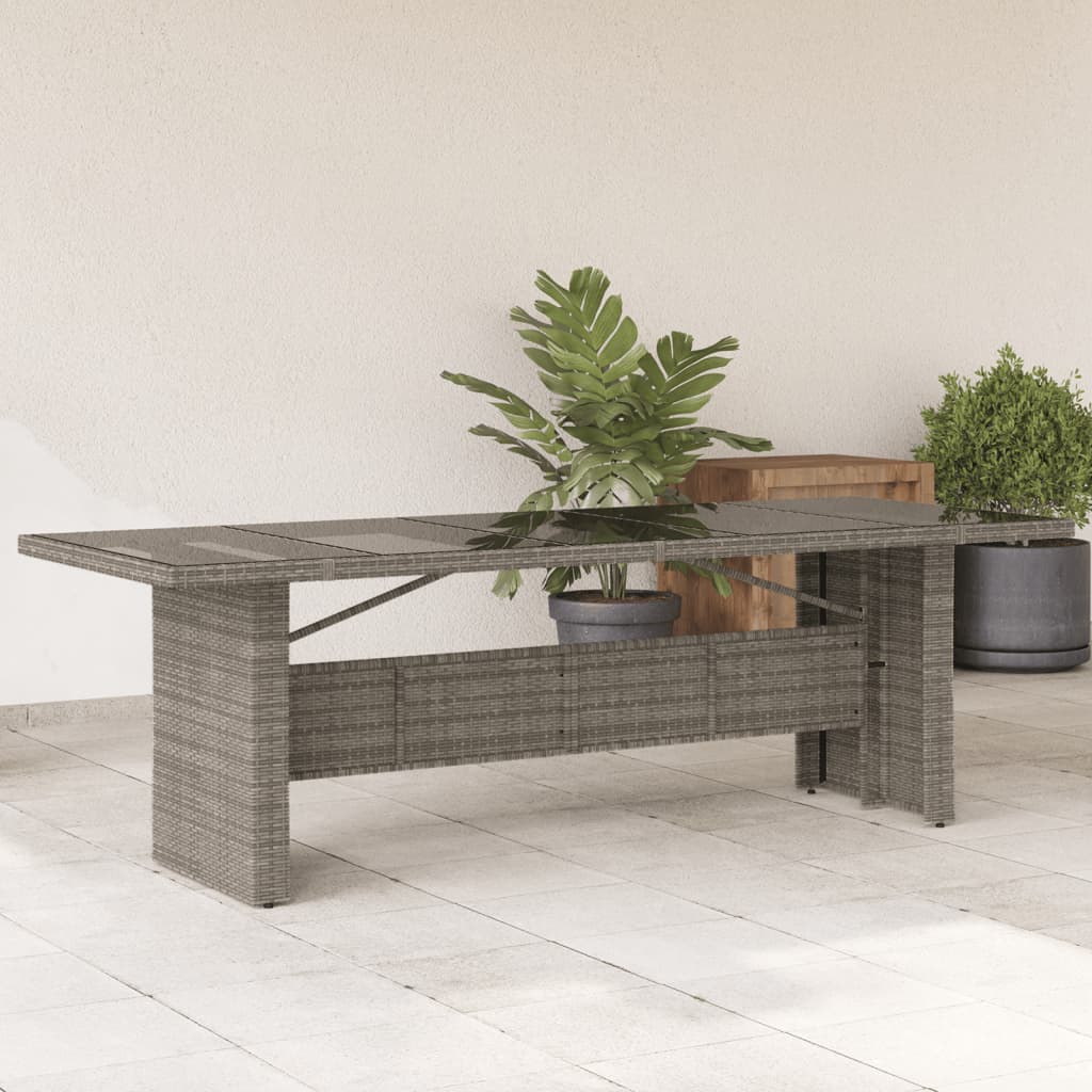 Havebord Med Top Polyrattan Grå