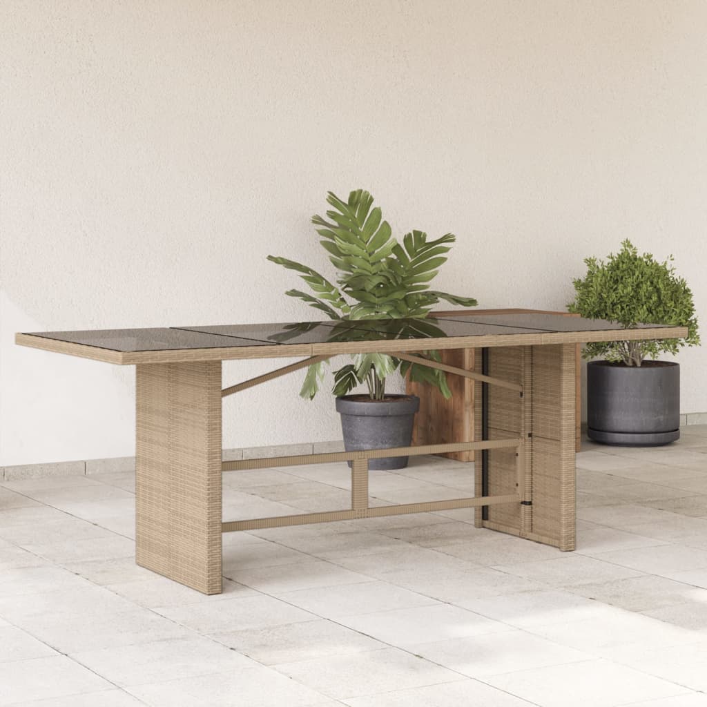 Havebord Med Top 190X80X75 Cm Polyrattan