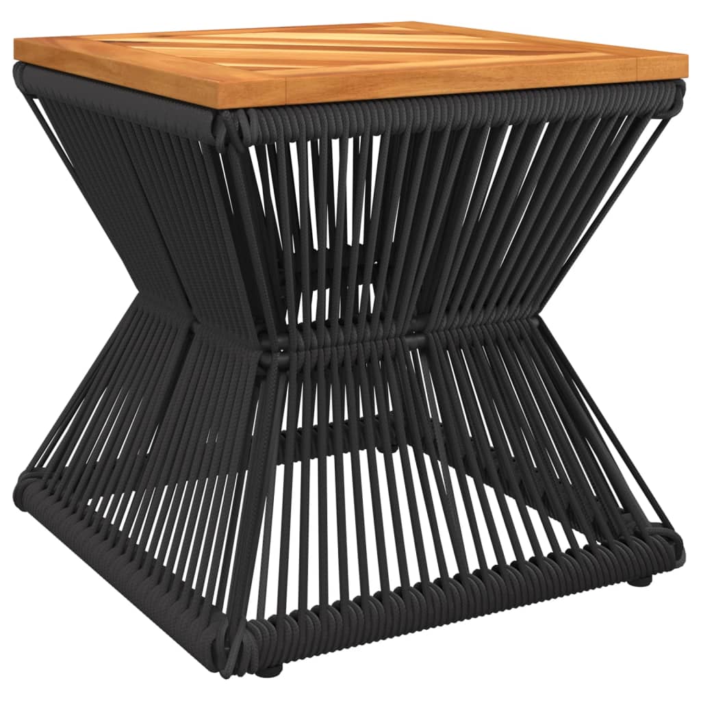 Sofabord Med Trådnetbase 38X38X38 Cm Massivt Akacietræ Sort Fyrretræ Naturlig