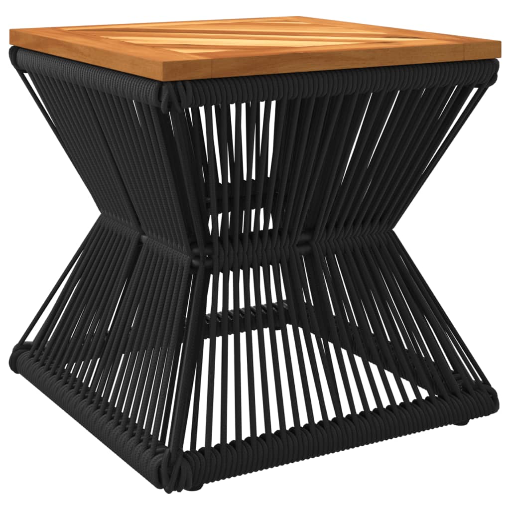 Sofabord Med Trådnetbase 38X38X38 Cm Massivt Akacietræ Sort Fyrretræ Naturlig