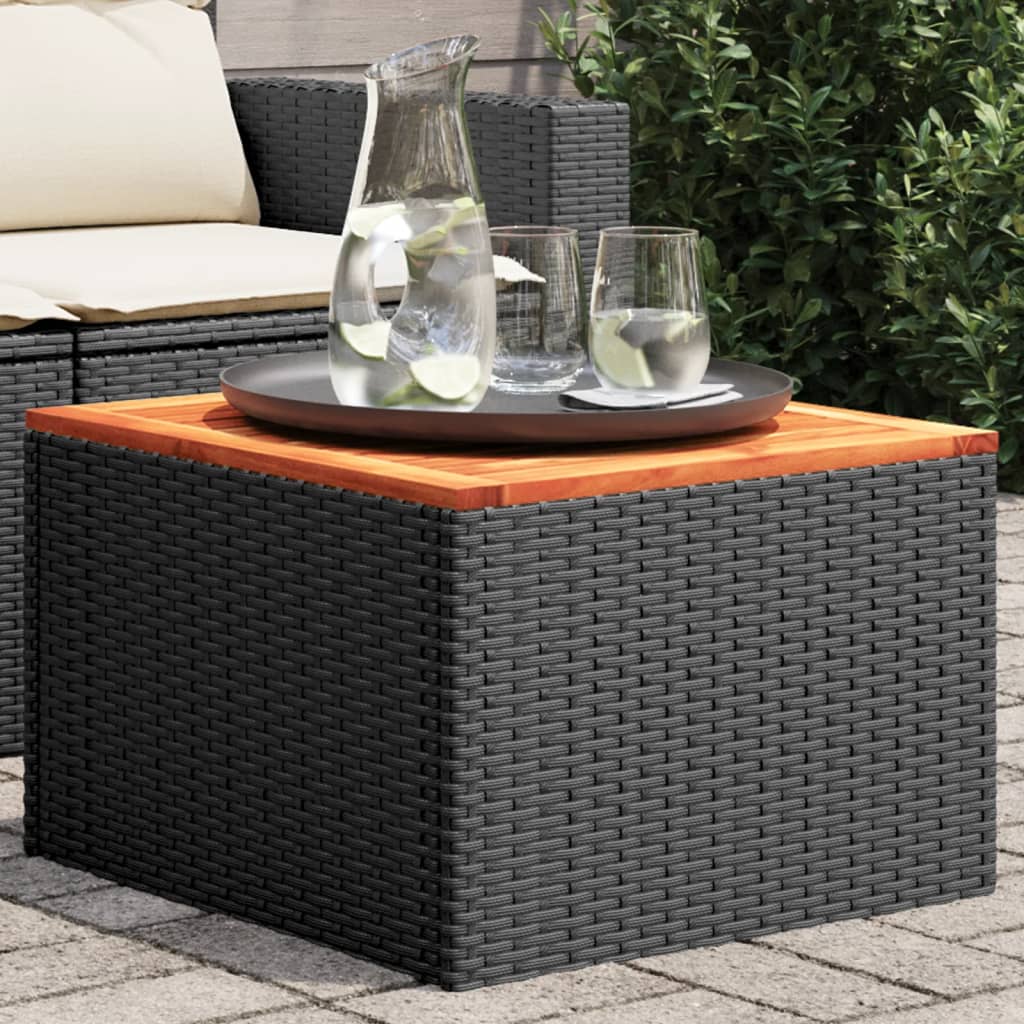 Havebord Med Top 55X55X37 Cm Polyrattan