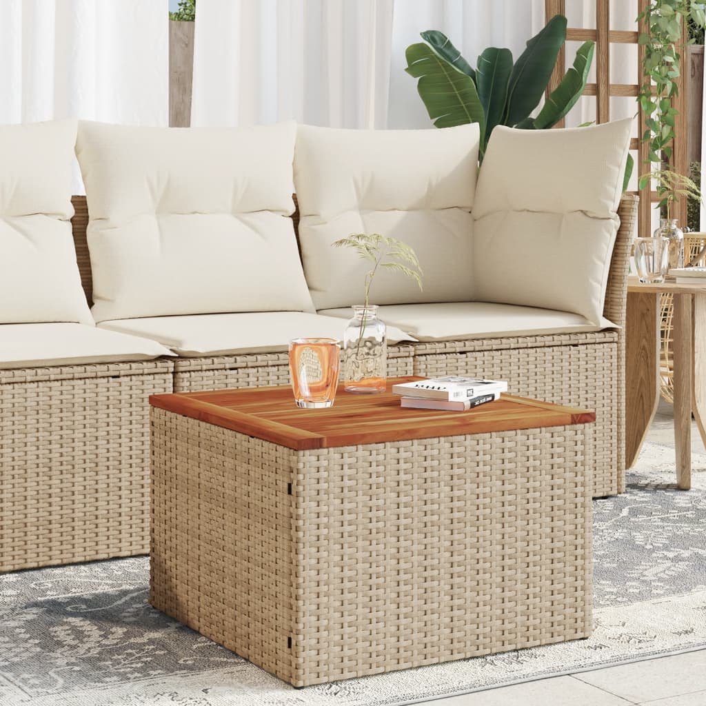 Havebord Med Top 55X55X37 Cm Polyrattan
