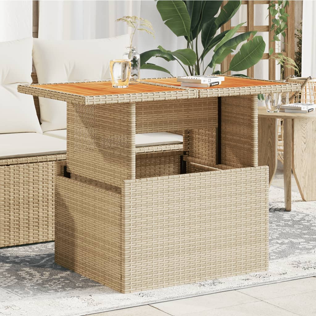 Havebord 100X55X73 Cm Polyrattan Og Akacie
