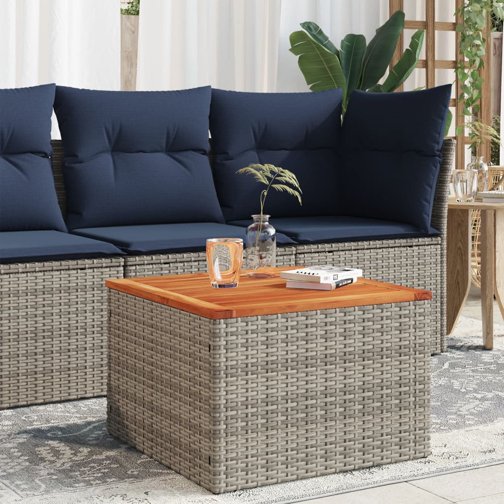 Havebord Med Top 55X55X37 Cm Polyrattan