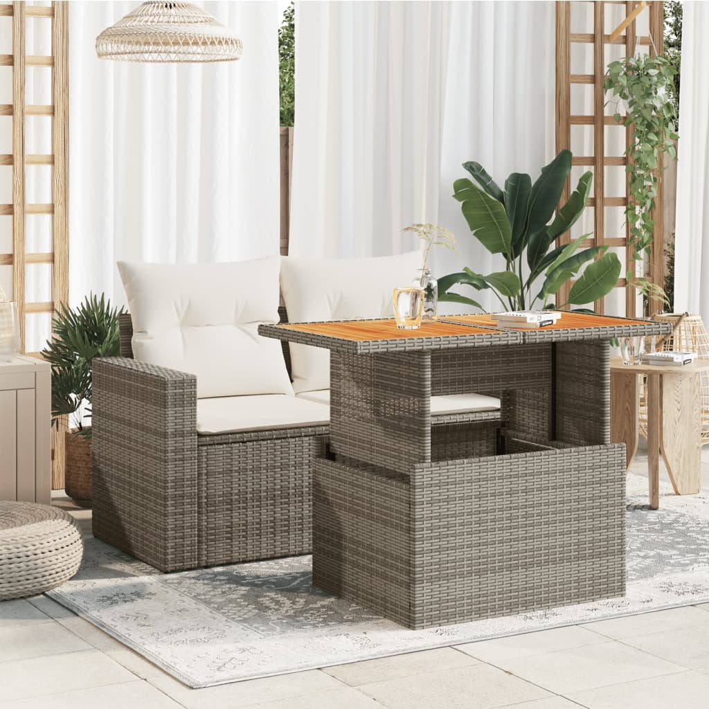 Havebord 100X55X73 Cm Polyrattan Og Akacie