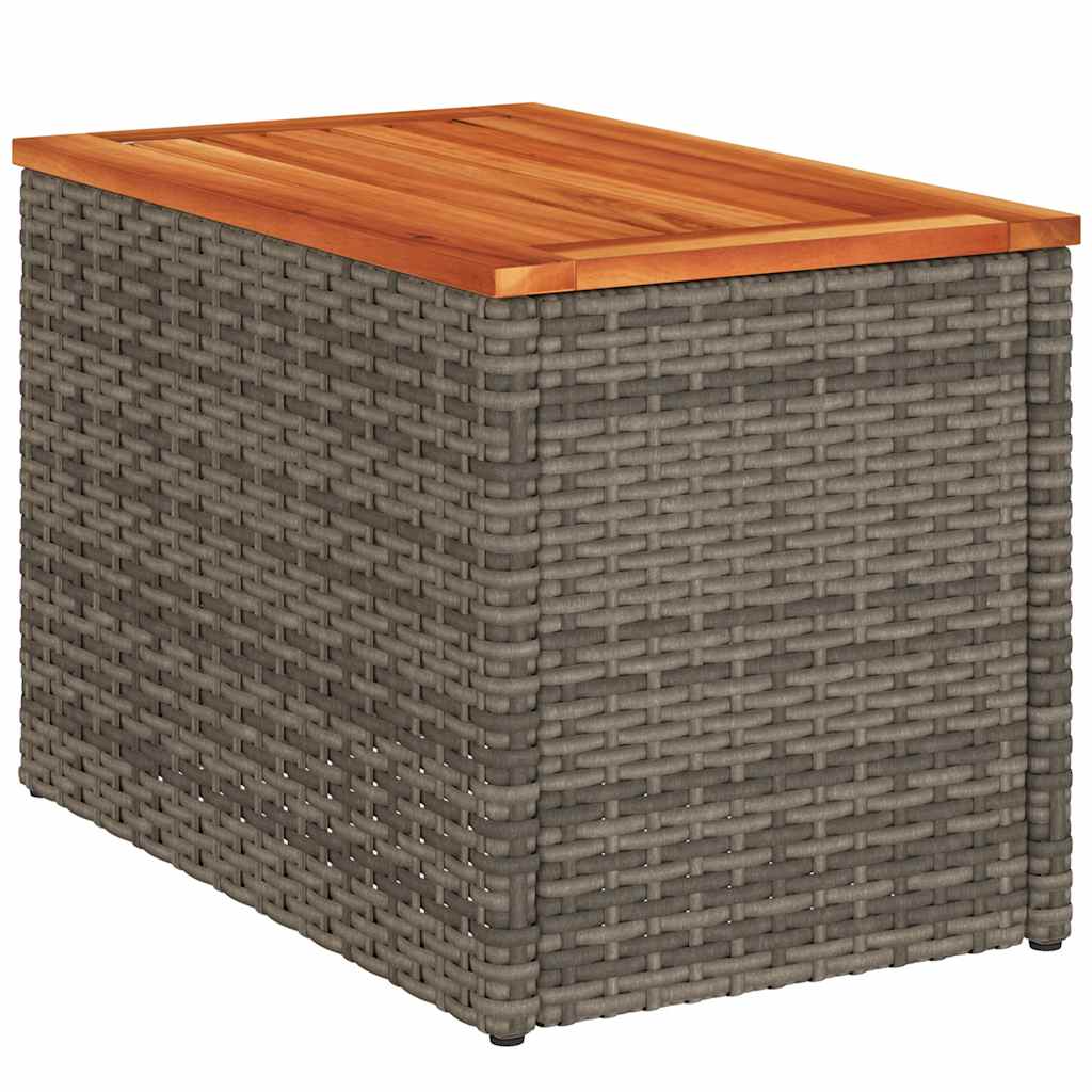 Havesideborde 2 Stk. 55X34X37 Cm Polyrattan Og Massivt Træ