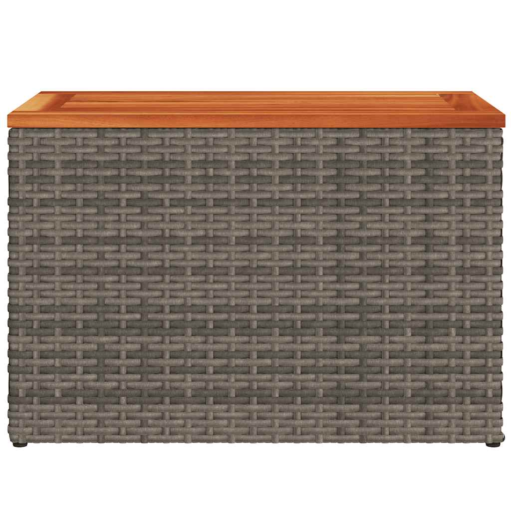 Havesideborde 2 Stk. 55X34X37 Cm Polyrattan Og Massivt Træ