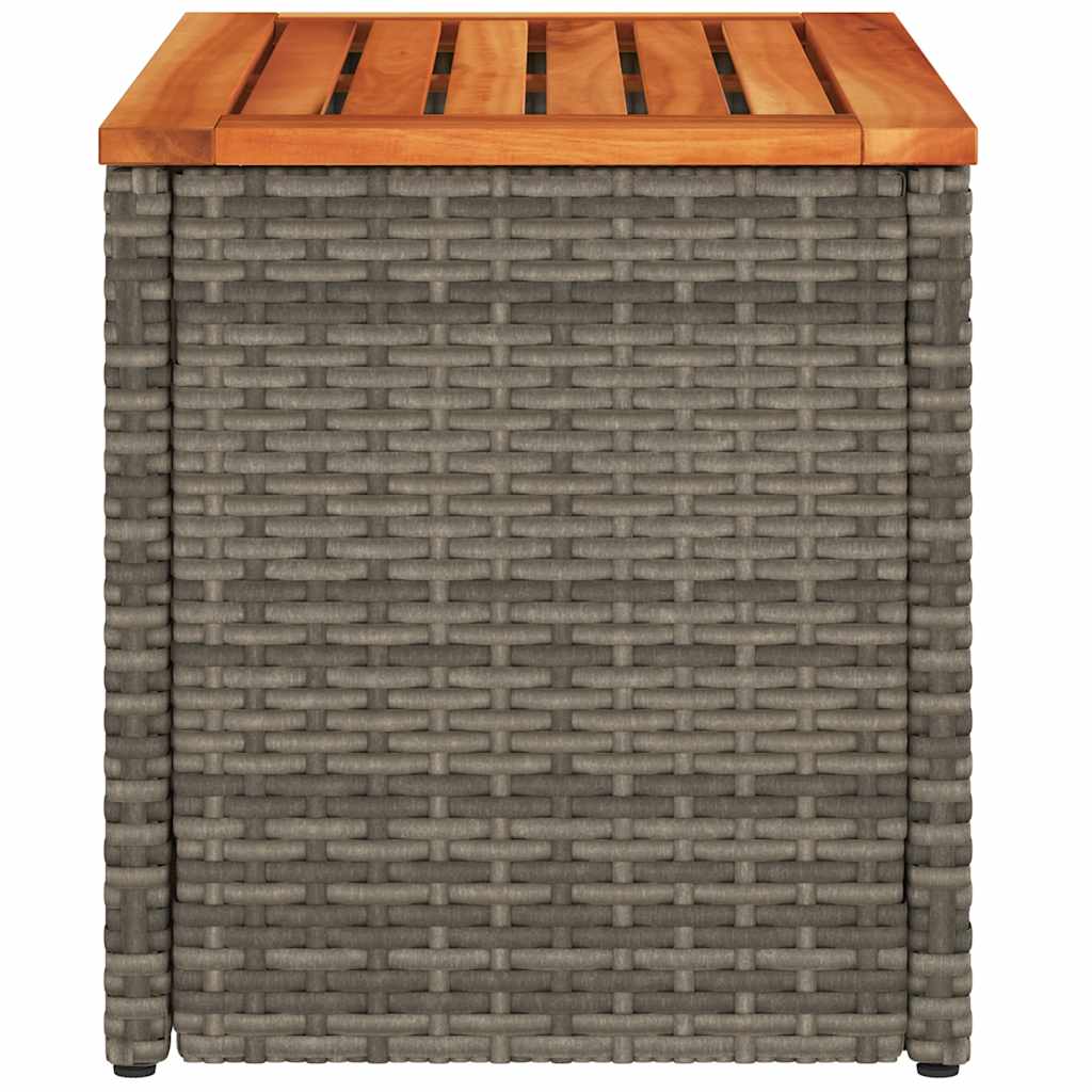 Havesideborde 2 Stk. 55X34X37 Cm Polyrattan Og Massivt Træ