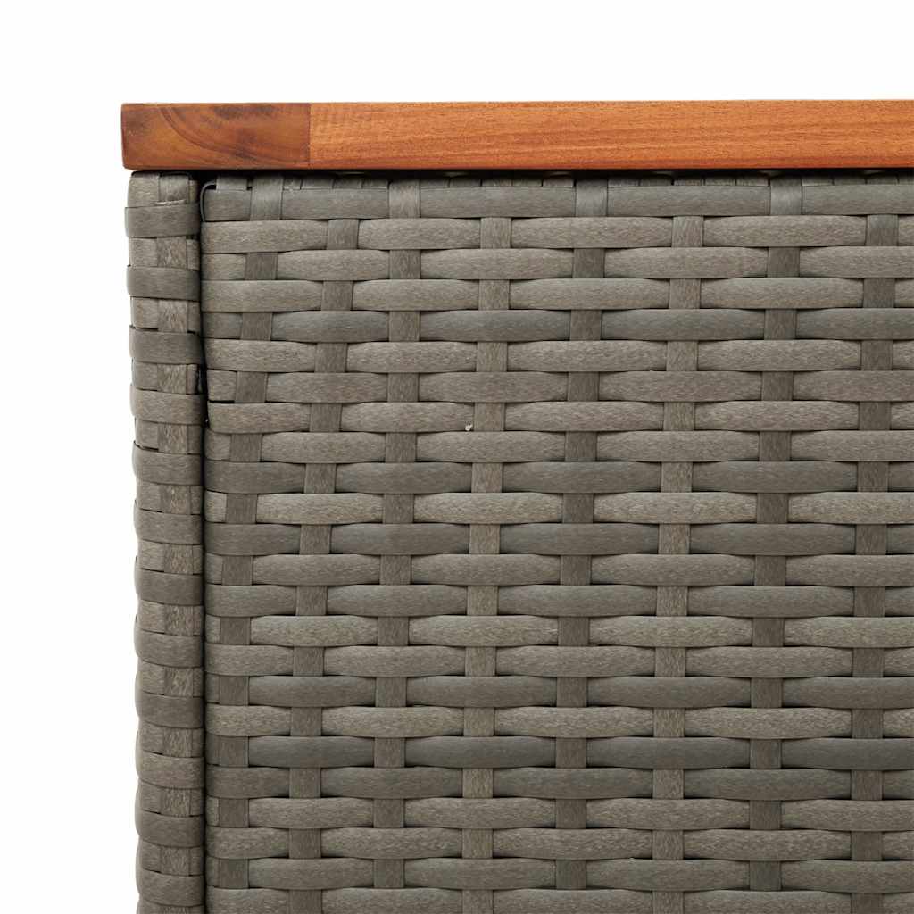 Havesideborde 2 Stk. 55X34X37 Cm Polyrattan Og Massivt Træ