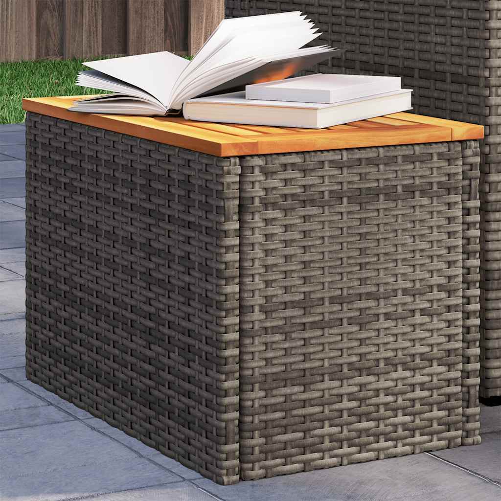 Havesideborde 2 Stk. 55X34X37 Cm Polyrattan Og Massivt Træ