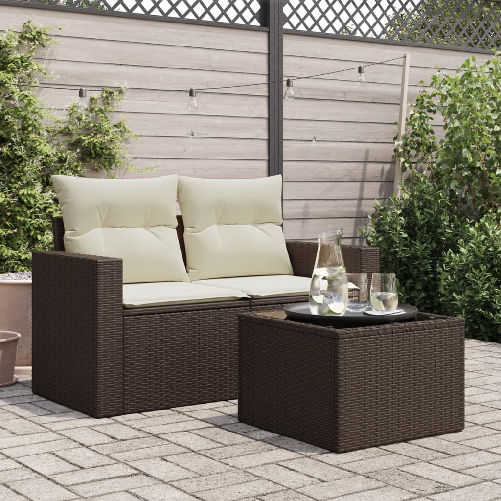 Havebord Med Top 55X55X37 Cm Polyrattan