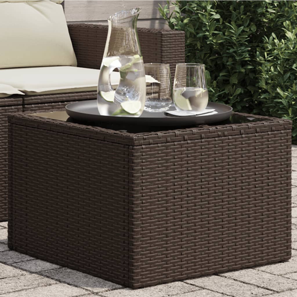 Havebord Med Top 55X55X37 Cm Polyrattan