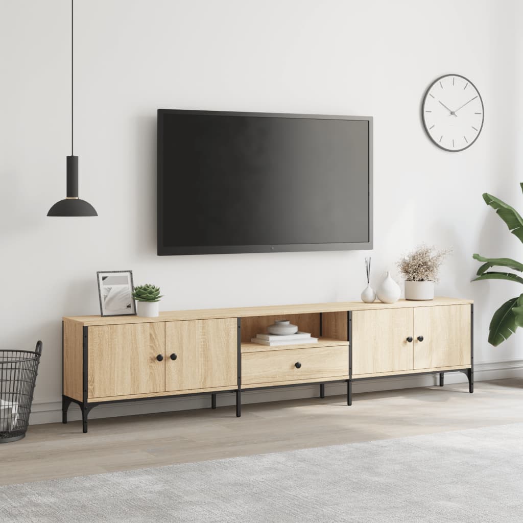 Tv-Bord Med Skuffe 200X25X44 Cm Konstrueret Træ