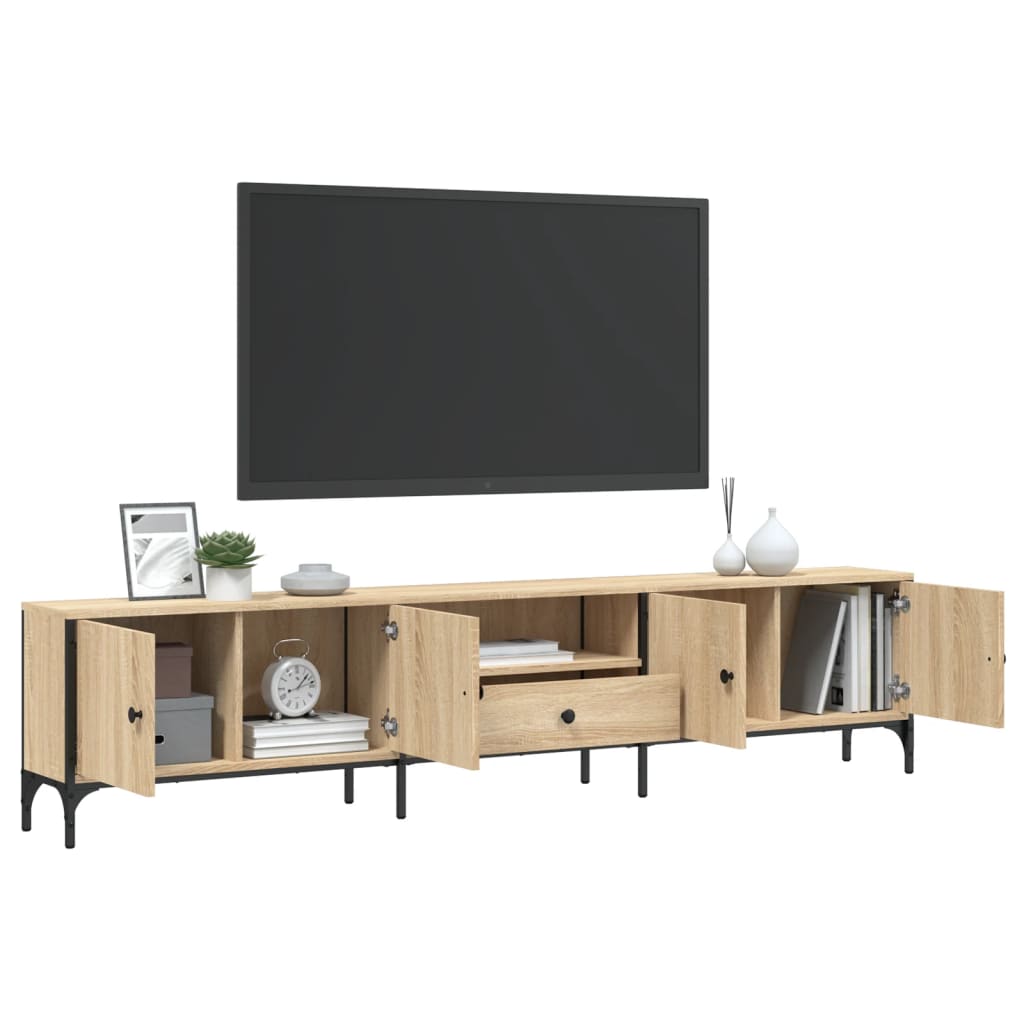 Tv-Bord Med Skuffe 200X25X44 Cm Konstrueret Træ