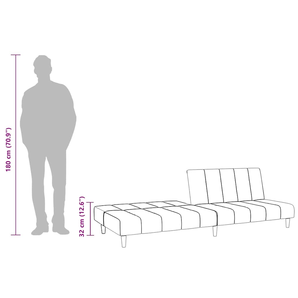 2-Personers Sovesofa Fløjl Farvet