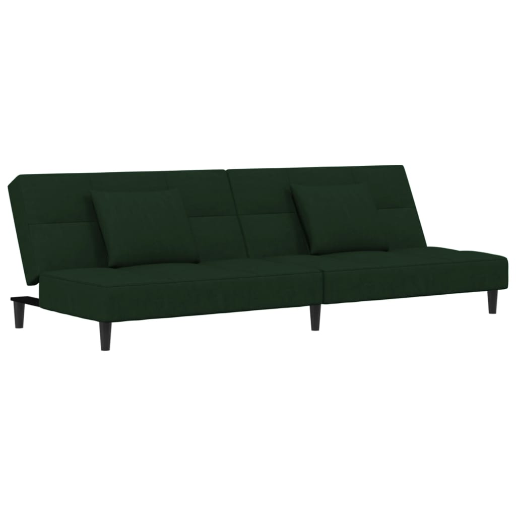 2-Personers Sovesofa Med 2 Puder Fløjl