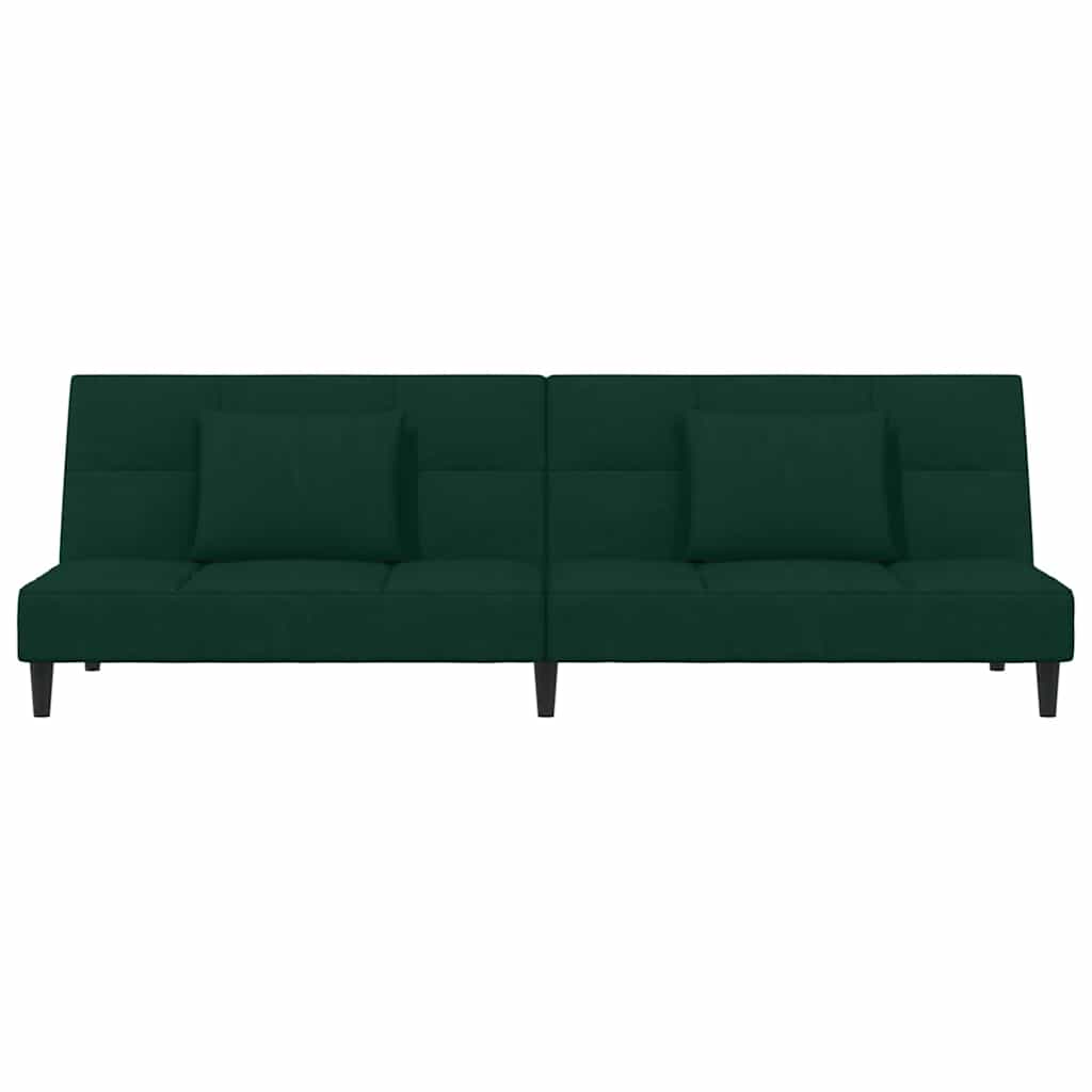 2-Personers Sovesofa Med 2 Puder Fløjl