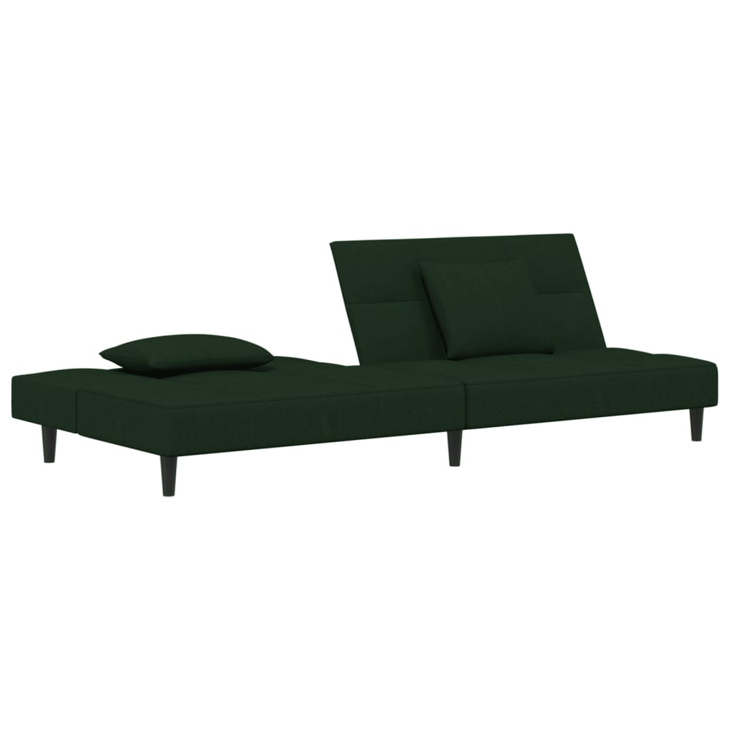2-Personers Sovesofa Med 2 Puder Fløjl