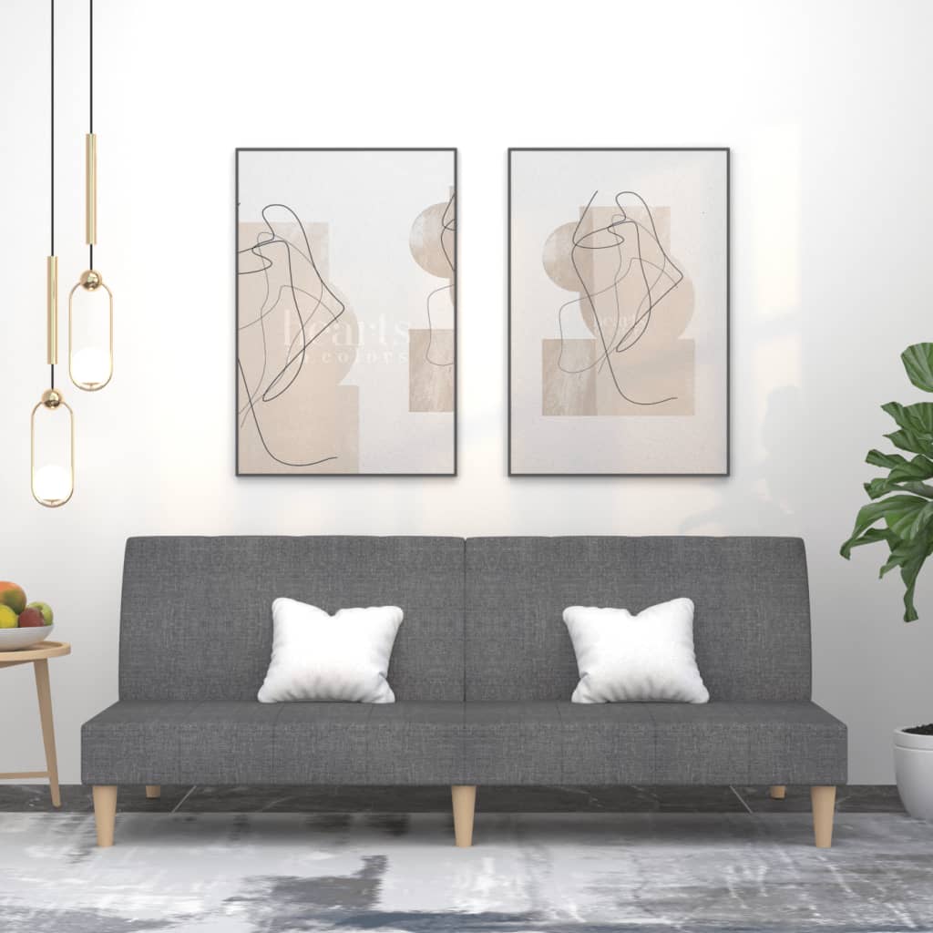 2-Personers Sovesofa Med 2 Puder Stof