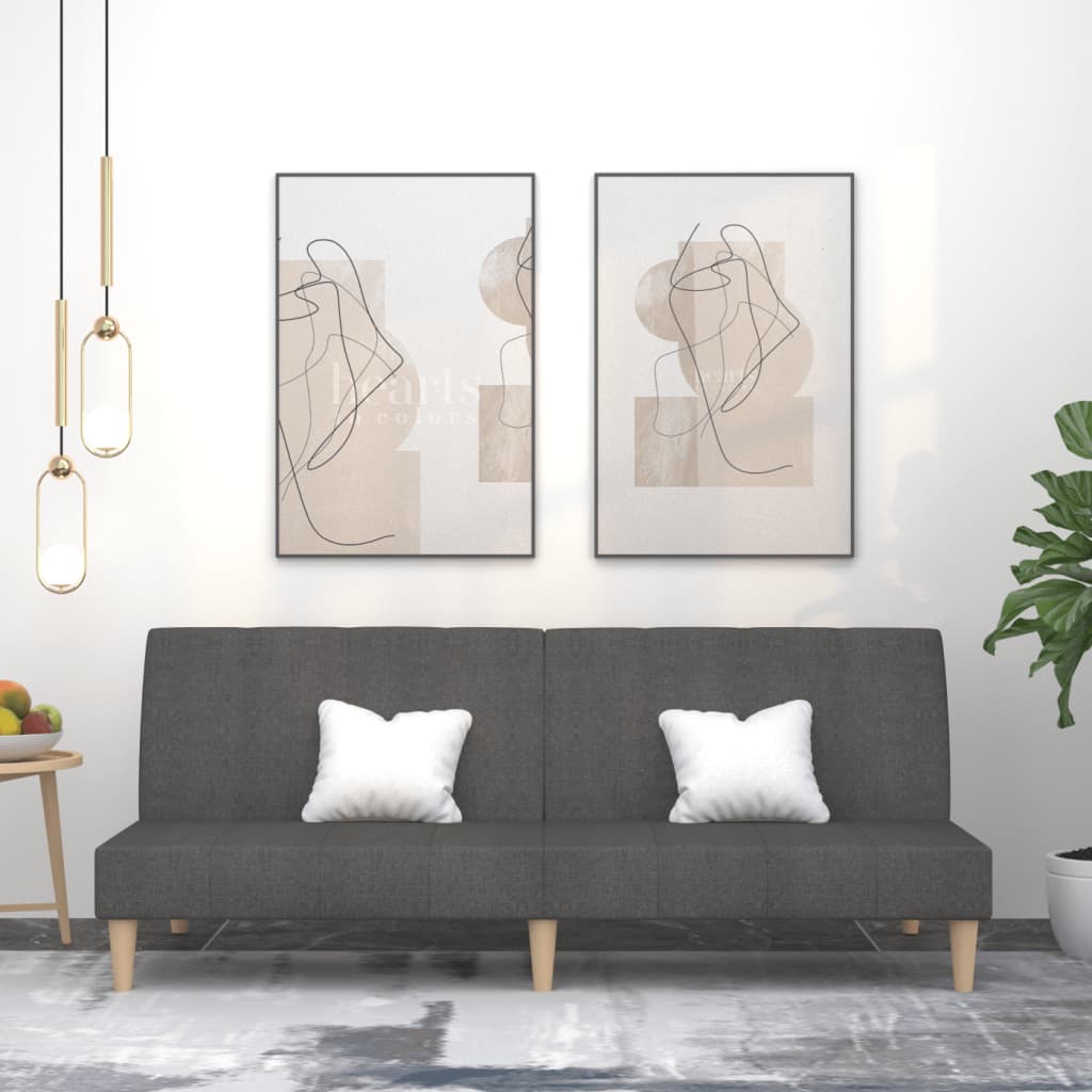 2-Personers Sovesofa Med 2 Puder Stof