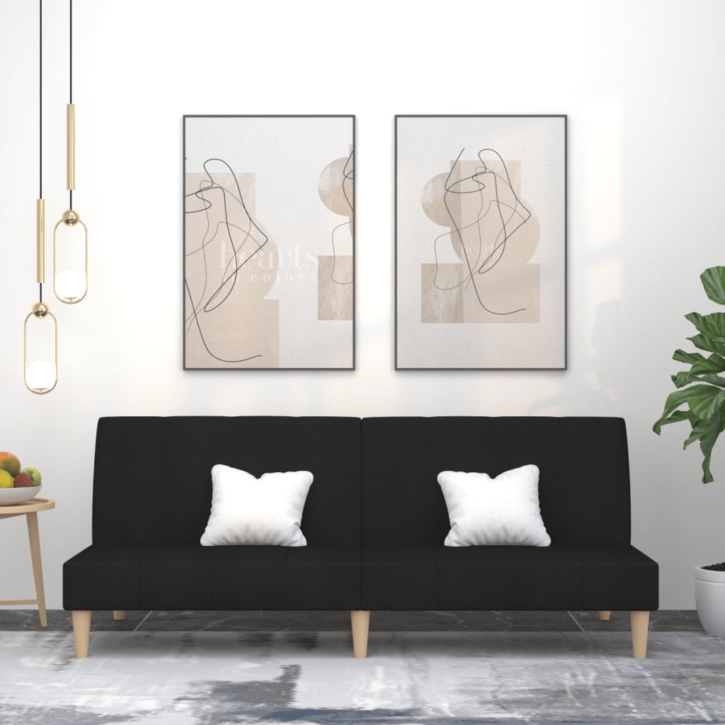 2-Personers Sovesofa Med 2 Puder Stof
