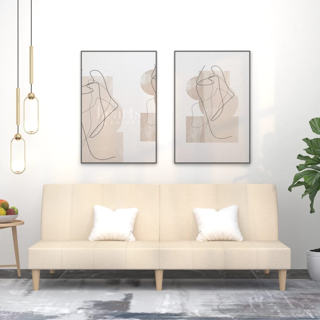 2-Personers Sovesofa Med 2 Puder Stof