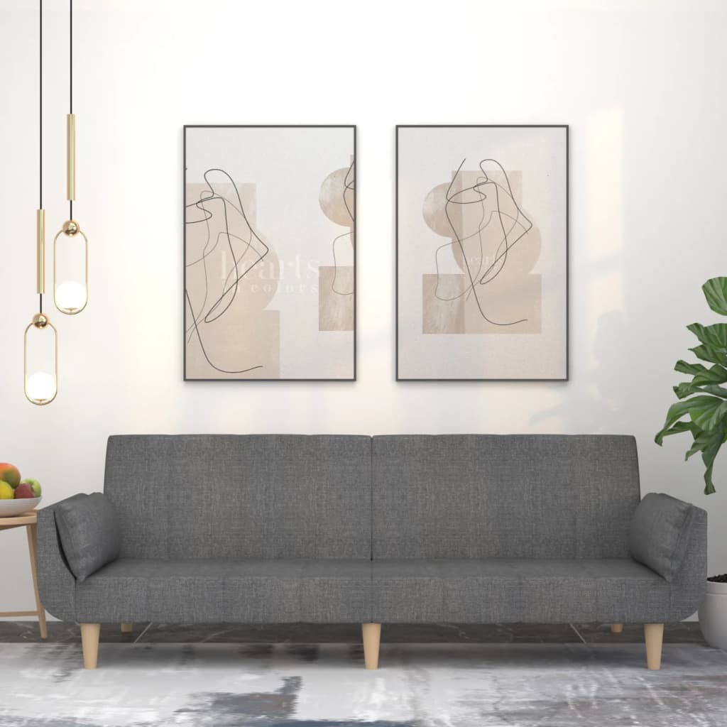 2-Personers Sovesofa Med 2 Puder Stof