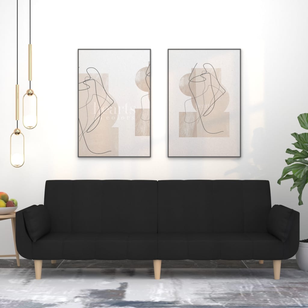 2-Personers Sovesofa Med 2 Puder Stof