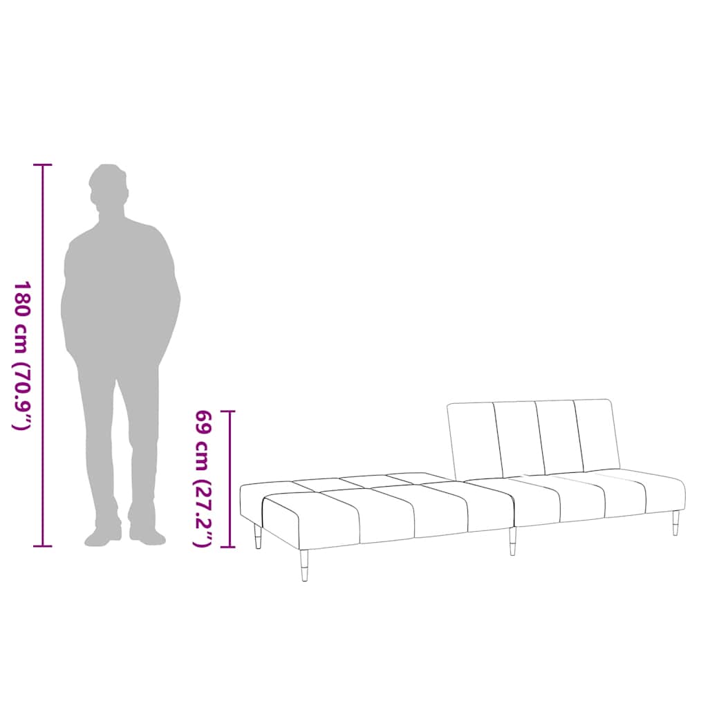 2-Personers Sovesofa Fløjl