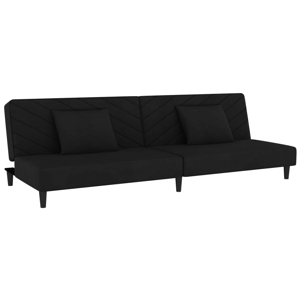 2-Personers Sovesofa Med 2 Puder Fløjl