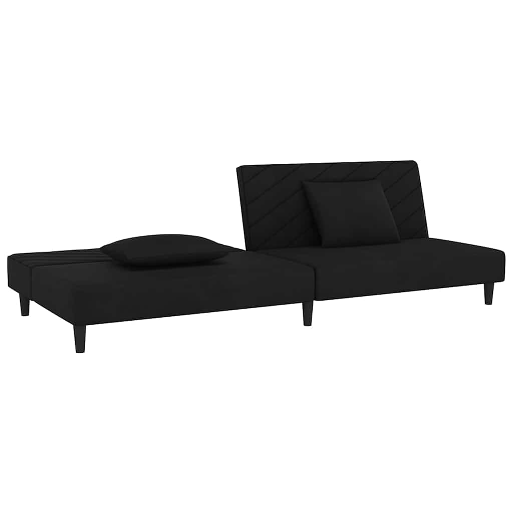 2-Personers Sovesofa Med 2 Puder Fløjl