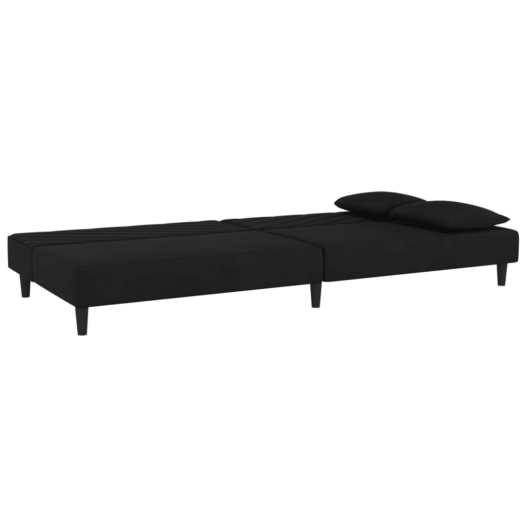 2-Personers Sovesofa Med 2 Puder Fløjl