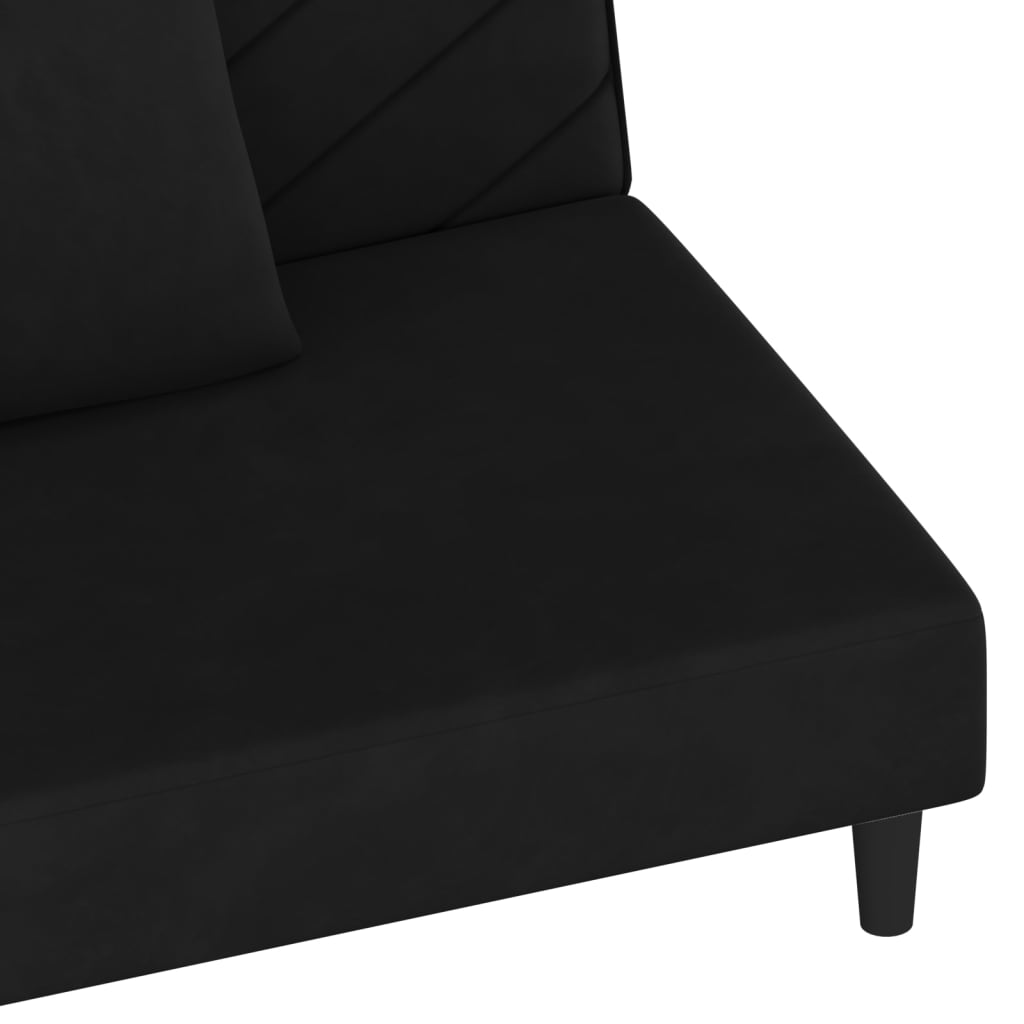2-Personers Sovesofa Med 2 Puder Fløjl