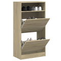 Skoskab Med 2 Vippeskuffer 80X34X116 Cm Sonoma-Eg