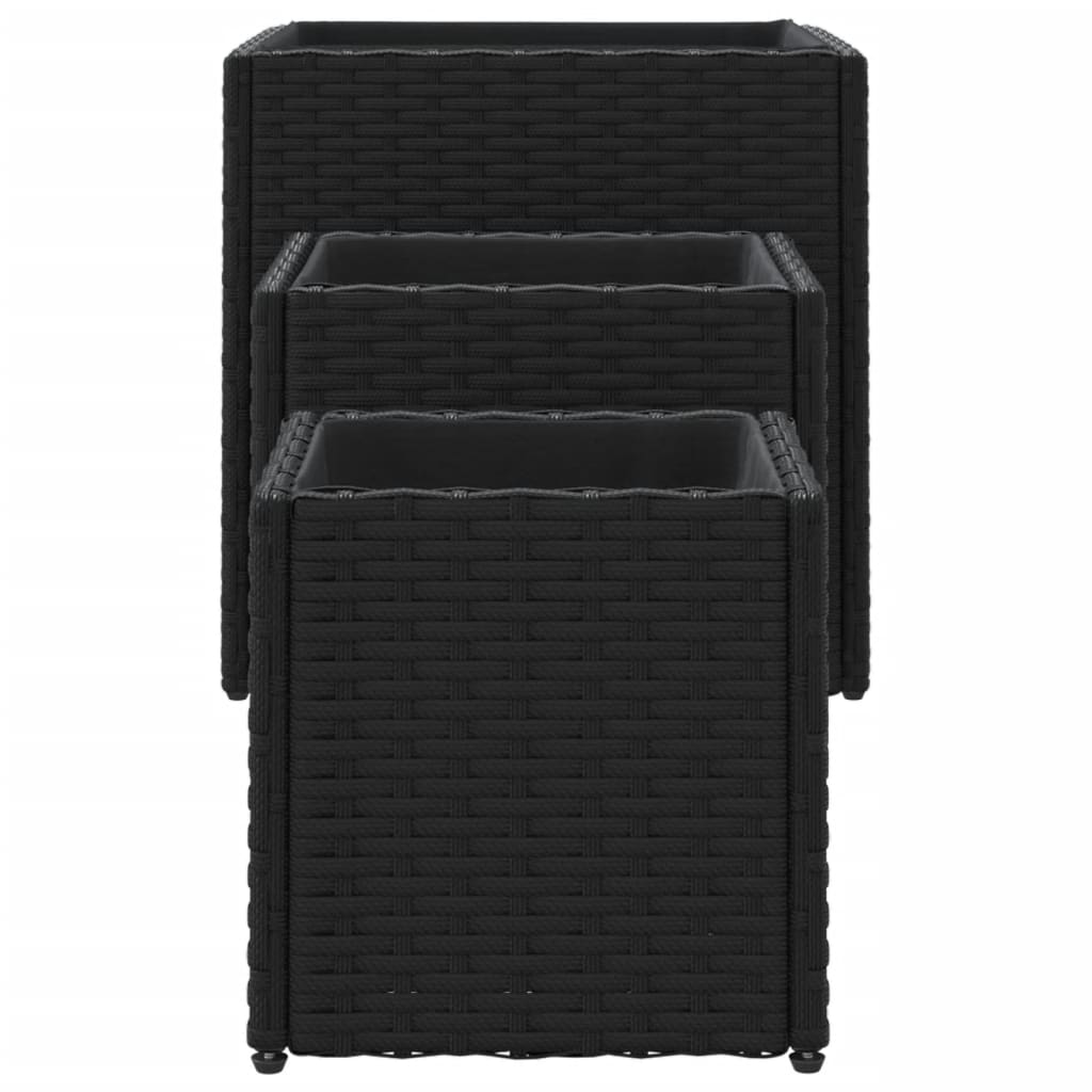 Plantekasser 3 Stk. Polyrattan