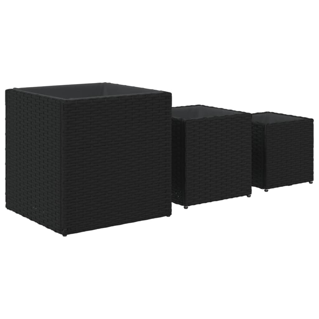 Plantekasser 3 Stk. Polyrattan