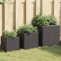 Plantekasser 3 Stk. Polyrattan