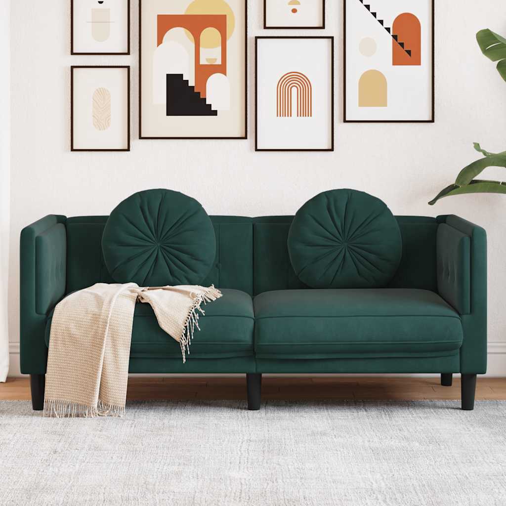 2-Personers Sofa Med Hynder Velour