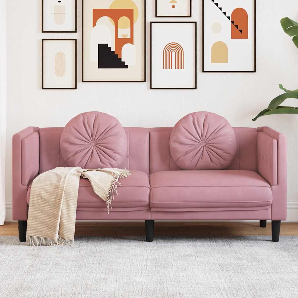 2-Personers Sofa Med Hynder Velour