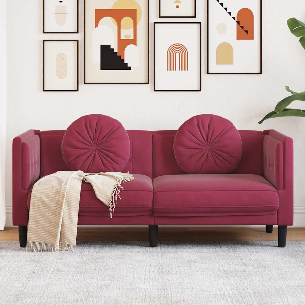 2-Personers Sofa Med Hynder Velour