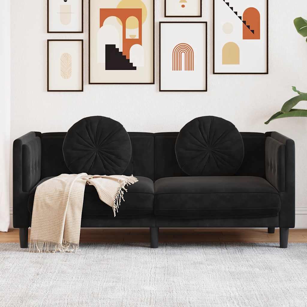 2-Personers Sofa Med Hynder Velour