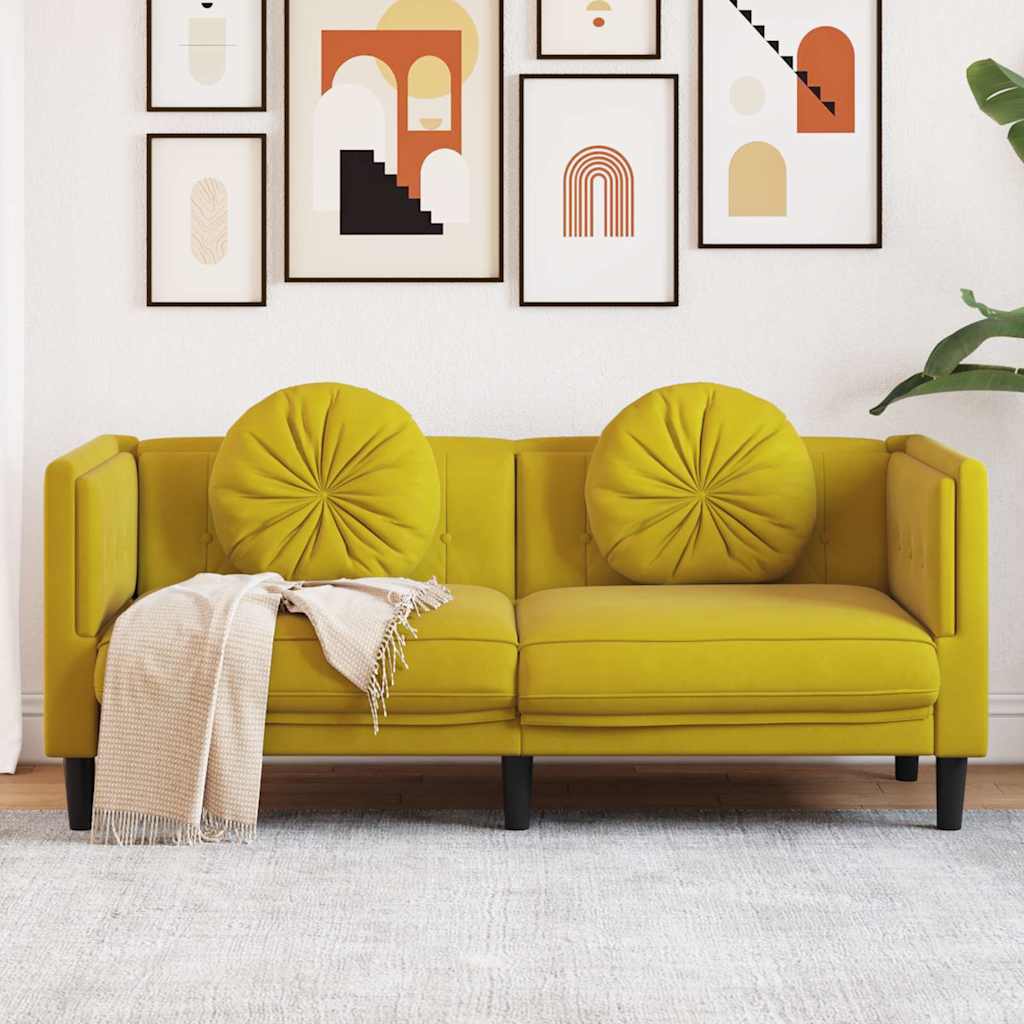 2-Personers Sofa Med Hynder Velour