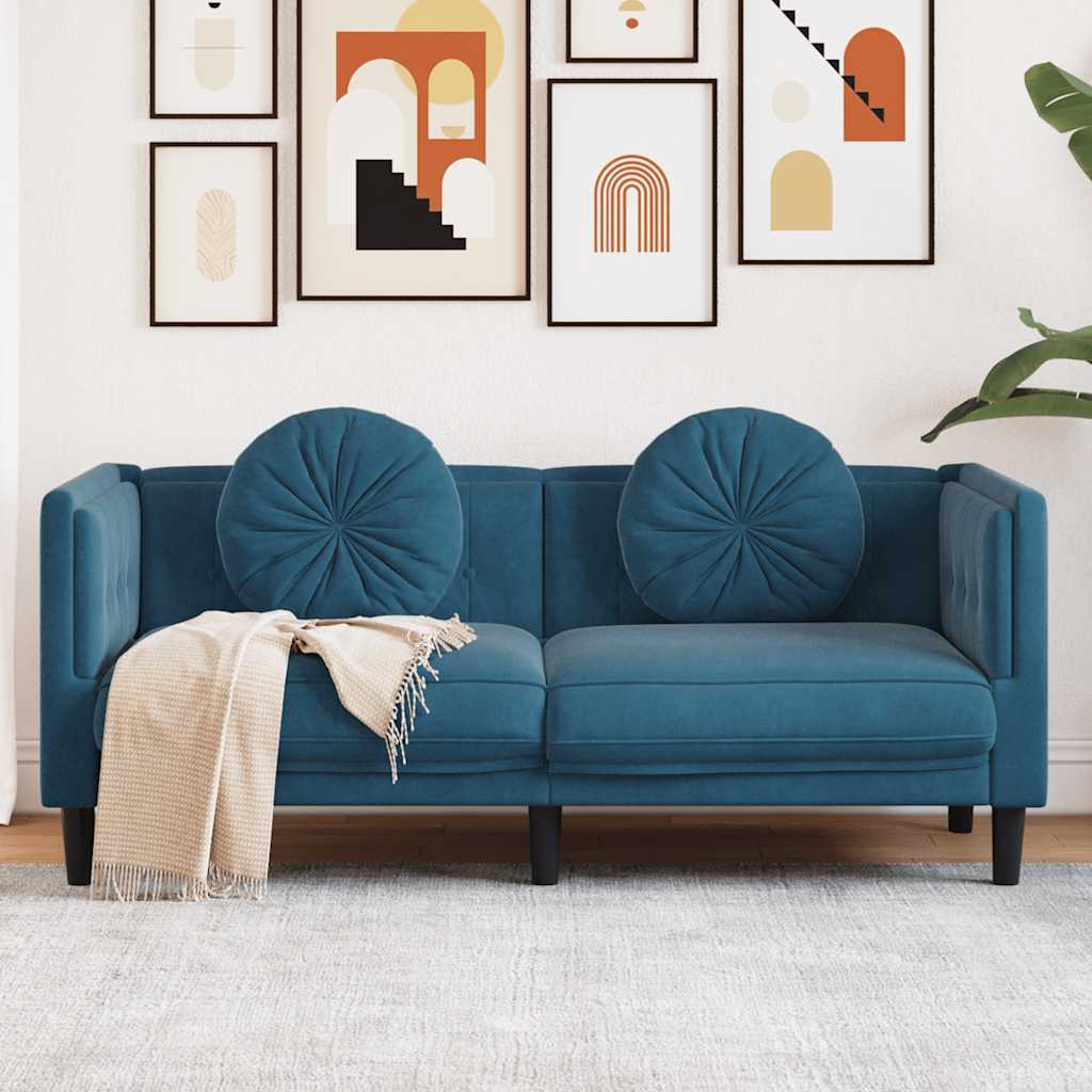2-Personers Sofa Med Hynder Velour