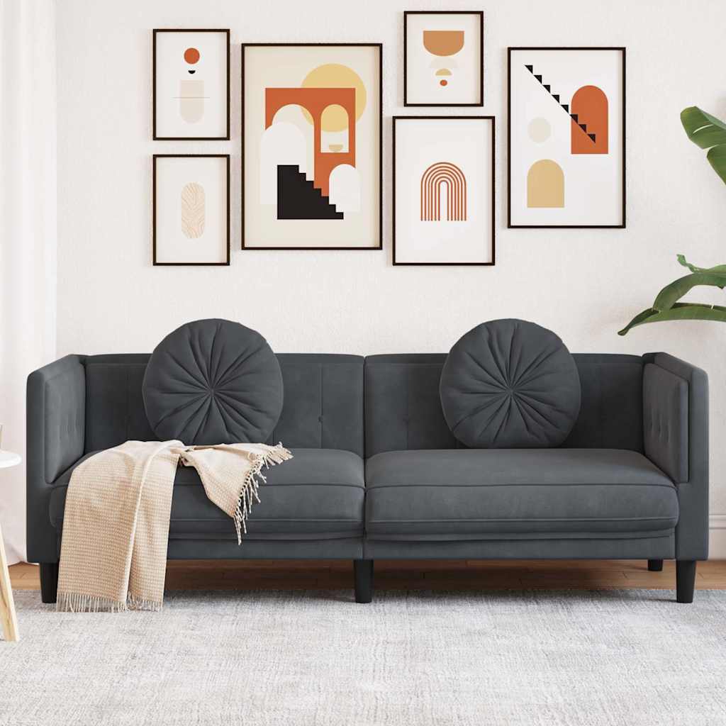 2-Personers Sofa Med Hynder Velour